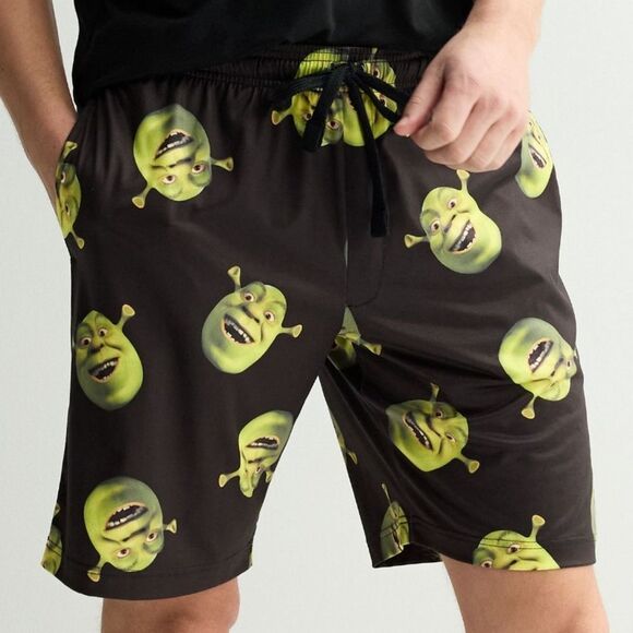 Dreamworks Shrek Allover Print Men's Pajama Shorts - Picture 2 of 3
